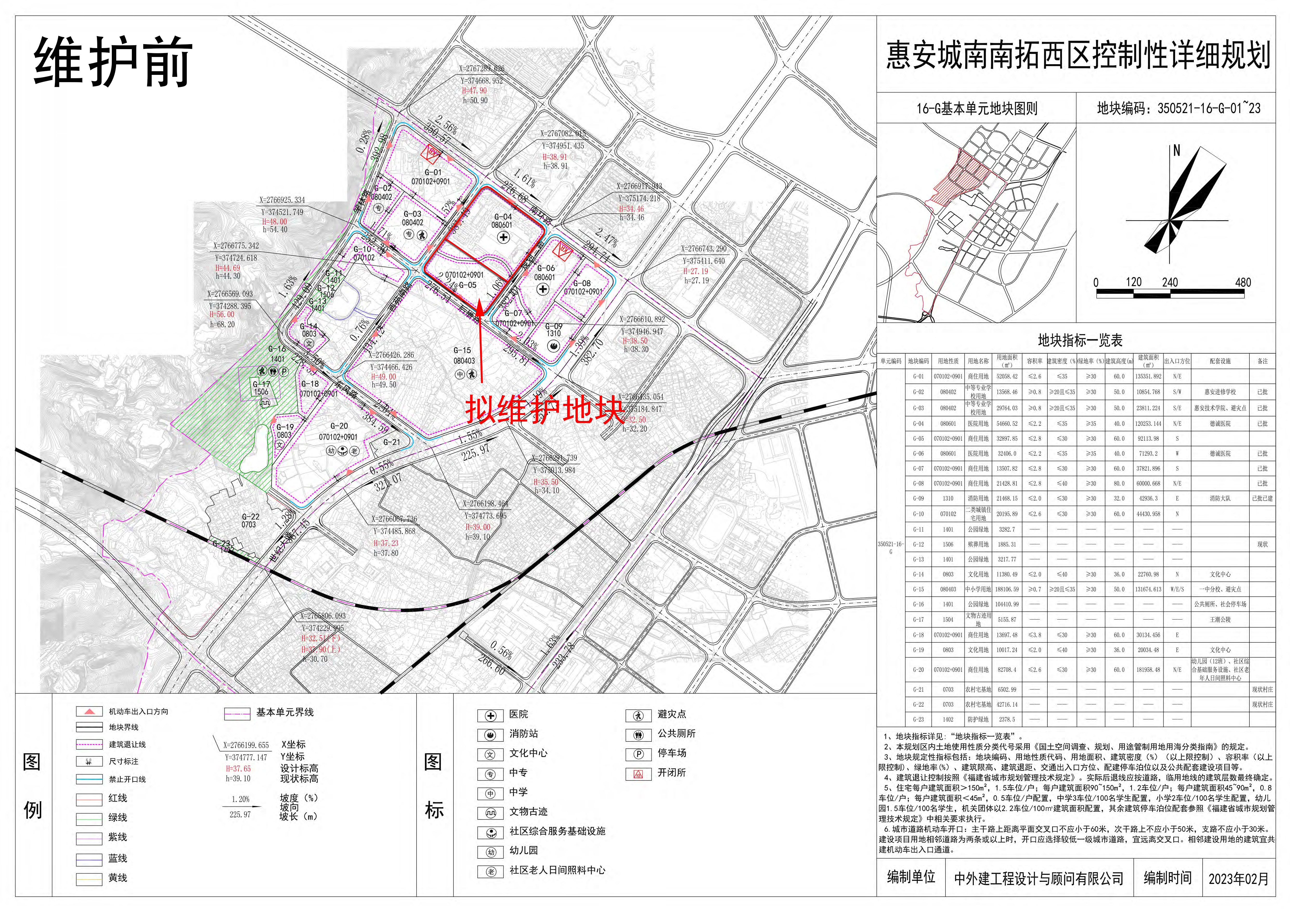 動態維護1:螺陽鎮后厝路北側地塊規劃圖則——調整前