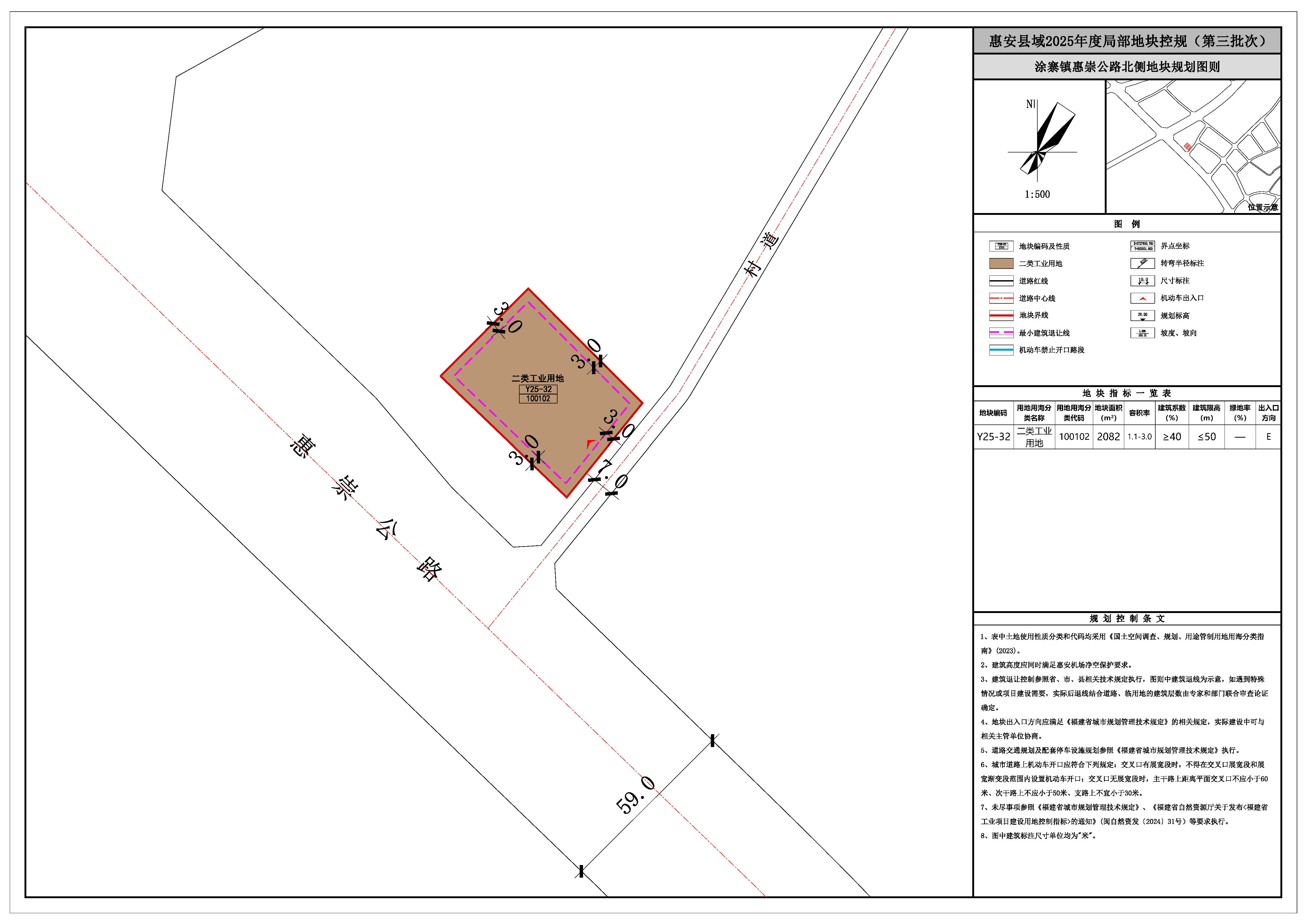 Y25-32 涂寨鎮惠崇公路北側地塊規劃圖則